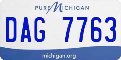 MI license plate DAG7763