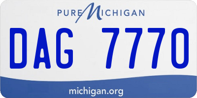 MI license plate DAG7770