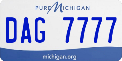MI license plate DAG7777