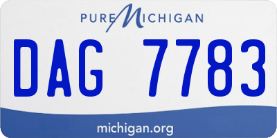 MI license plate DAG7783