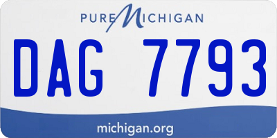 MI license plate DAG7793