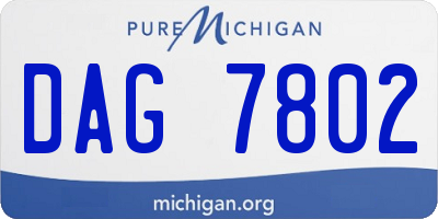 MI license plate DAG7802