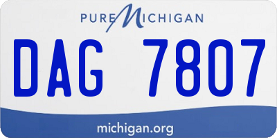 MI license plate DAG7807