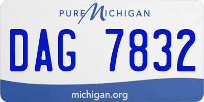 MI license plate DAG7832
