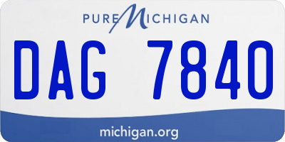 MI license plate DAG7840