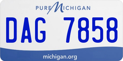 MI license plate DAG7858