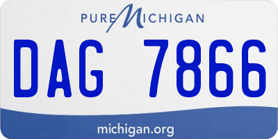 MI license plate DAG7866