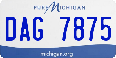 MI license plate DAG7875