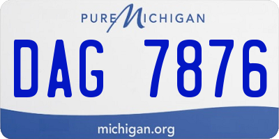 MI license plate DAG7876