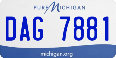 MI license plate DAG7881