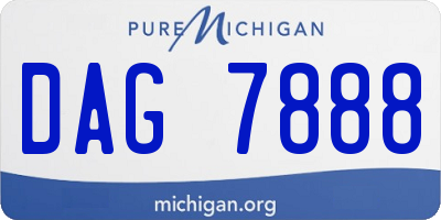 MI license plate DAG7888