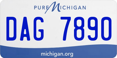 MI license plate DAG7890