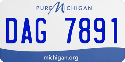 MI license plate DAG7891
