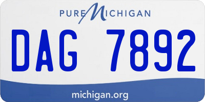 MI license plate DAG7892