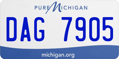 MI license plate DAG7905