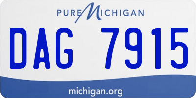 MI license plate DAG7915