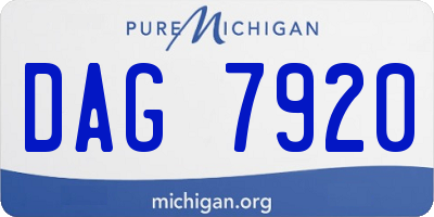 MI license plate DAG7920