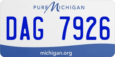 MI license plate DAG7926