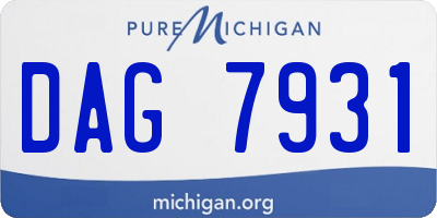 MI license plate DAG7931