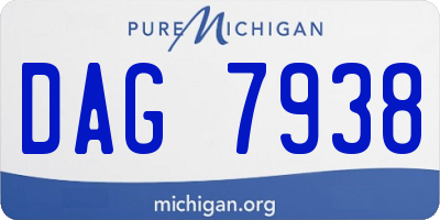 MI license plate DAG7938