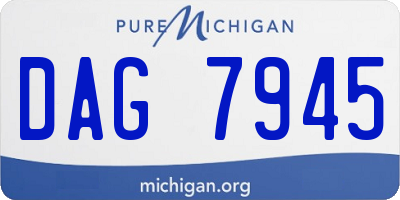 MI license plate DAG7945