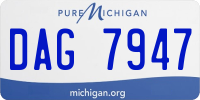 MI license plate DAG7947