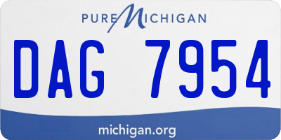 MI license plate DAG7954