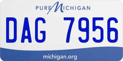 MI license plate DAG7956