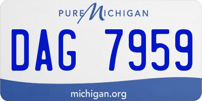 MI license plate DAG7959