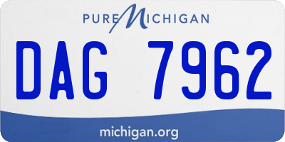 MI license plate DAG7962