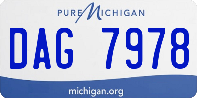 MI license plate DAG7978