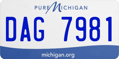 MI license plate DAG7981