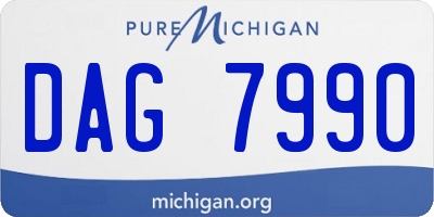 MI license plate DAG7990