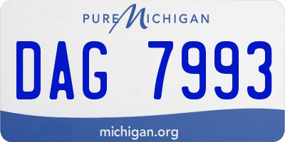 MI license plate DAG7993