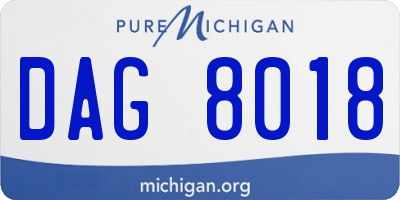 MI license plate DAG8018