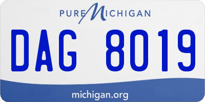 MI license plate DAG8019