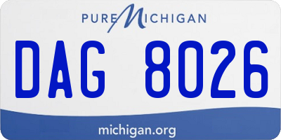MI license plate DAG8026