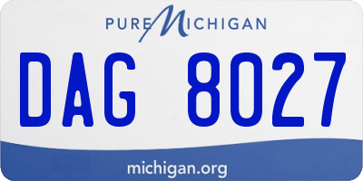 MI license plate DAG8027