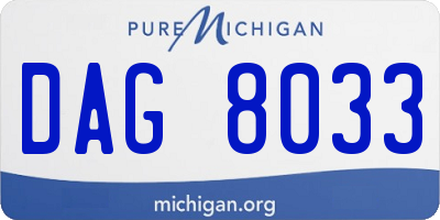 MI license plate DAG8033