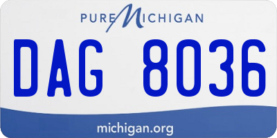 MI license plate DAG8036