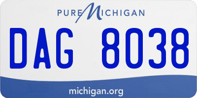 MI license plate DAG8038