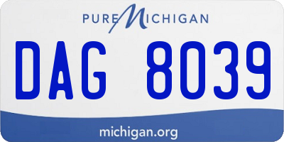 MI license plate DAG8039