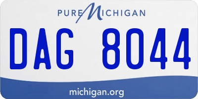 MI license plate DAG8044