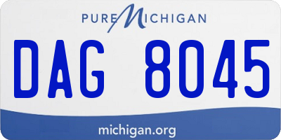 MI license plate DAG8045