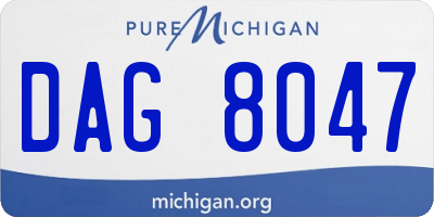 MI license plate DAG8047