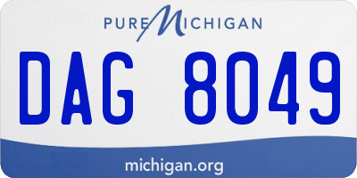 MI license plate DAG8049