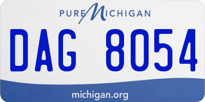 MI license plate DAG8054