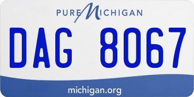 MI license plate DAG8067