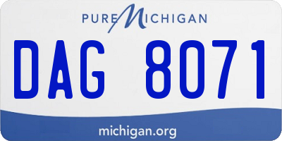 MI license plate DAG8071