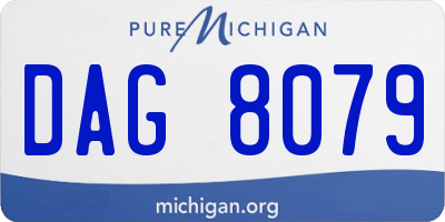 MI license plate DAG8079